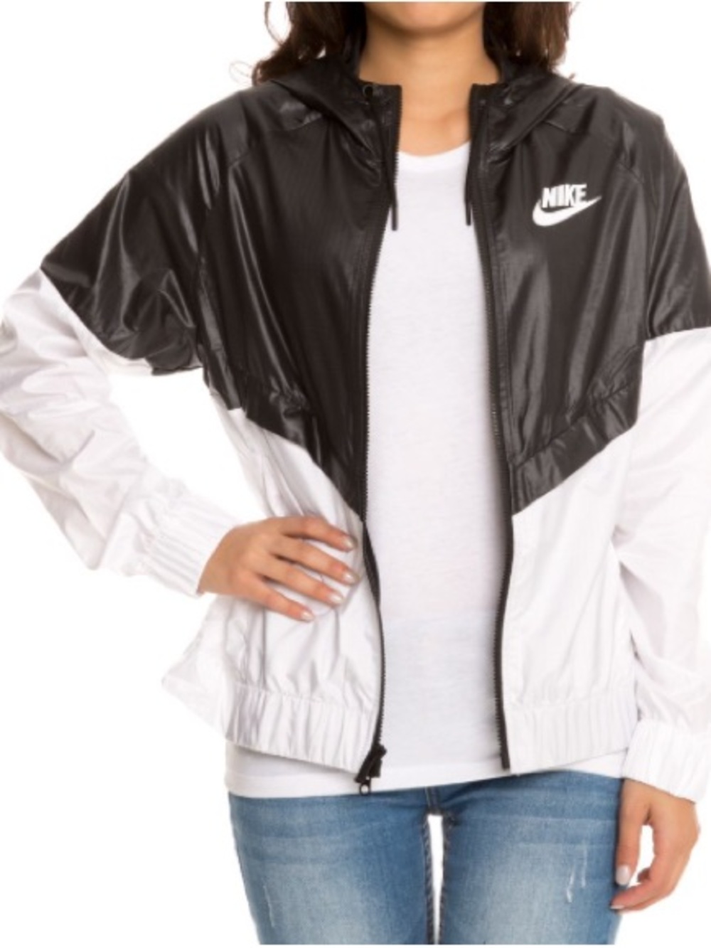 Nike Sportswear Windbreaker, Black and White, Size XS